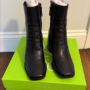 Sam Edelman Winnie Black Square-Toe Ankle Boots